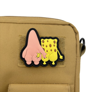 Calça Quadrada de Bob Esponja tática, Estrela grande arranhões bunda, Velcro engraçado e divertido dos desenhos animados, Braçadeira, Moral Badge Patch - Product Image 2