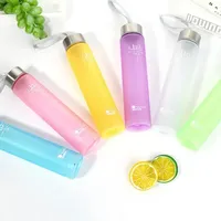 Vaso de Plástico Transparente Esmerilado con Cuerda, Botella Deportiva para Parejas, Termo para Agua, Jarra para Bebidas