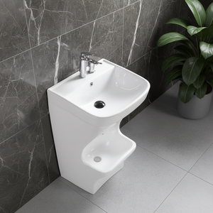 Bassin de Wudu en Céramique Moderne, Respectueux de l'environnement, pour le Lavage des Pieds lors de la Prière Musulmane, avec Support à Levier, Facile à Nettoyer - Product Image 1