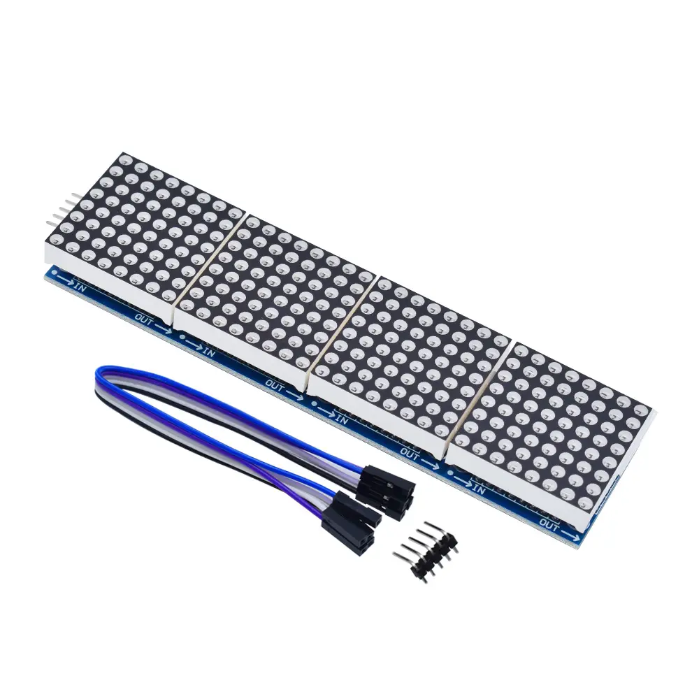 MAX7219 Dot Matrix Module Microcontroller 4 In One Display with 5P Line Red Green Blue For Arduino
