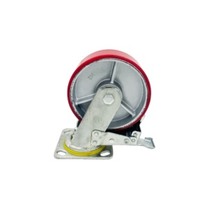 Heavy Duty 6 "Gusseisen Industrie Schwenk platte Verriegelung Lenkrad Polyurethan <span class=keywords><strong>Pu</strong></span> für industrielle Anwendungen - Product Image 3