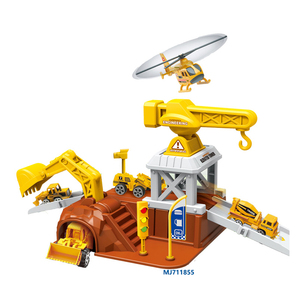 Ensemble de station d'ingénierie en alliage pour enfants, voiture en alliage, <span class=keywords><strong>avion</strong></span>, bâtiment de ville, garage, parking avec carte - Product Image 3