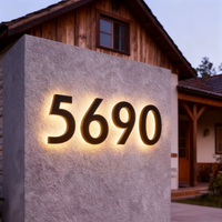 Plaque de numéro de porte LED étanche, plaque d'adresse moderne, panneau lumineux pour porte d'appartement, bâtiment commercial