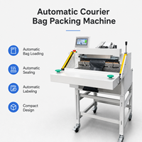 Machine d'emballage automatique pour e-commerce, ensacheuse de sacs plastiques pré-ouverts, alimentation par rouleau, scellage, impression d'étiquettes d'expédition, qualité alimentaire