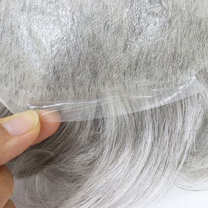 Tự Do 1b80 Tóc Trắng Tóc Giả Siêu Mỏng Da Con Người Tóc Màu Xám Đơn Vị Tóc Thay Thế Hệ Thống Cho Người Đàn Ông - Product Image 3