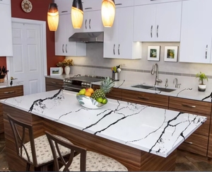 Calacatta Đá Cẩm Thạch Trắng Lớn Tĩnh Mạch Thiết Kế Đá Tấm Thạch Anh Bề Mặt Rắn Countertop Nhân Tạo Đá Thạch Anh Với Giá Thấp - Product Image 5