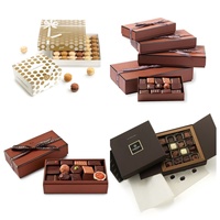 Boîte d'emballage magnétique en carton rigide doré personnalisable, matériaux recyclés, plateau en papier laminé gaufré pour chocolats, cadeaux