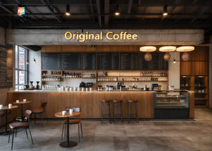 Muebles de mostrador para cafetería comercial, MDF, vidrio templado, metal, diseño ecológico de alta resistencia, tamaño/color/logotipo personalizables - Product Image 5