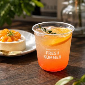 Gobelets en plastique PET personnalisés pour café glacé, thé au citron, boisson aux fruits, emballage de boissons froides à emporter pour café, avec couvercles transparents, vente en gros - Product Image 2