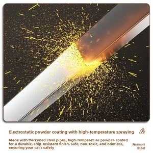 Aikell Wire <span class=keywords><strong>Cat</strong></span> Villa - Struttura per gatti a tre/quattro livelli, spaziosa, con toilette e area di gioco, all'ingrosso - Product Image 6