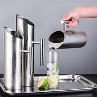 Pichet à eau en acier inoxydable à corps droit, distributeur de boissons pour cuisine, bar, mélange de cocktails, eau froide, jus