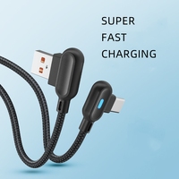 Câble USB-C en nylon tressé à angle droit 90 degrés pour charge rapide 2.1A, modèle 2026