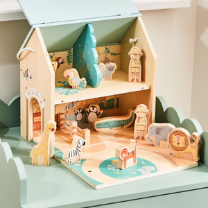 En-71ชุดบ้านของเล่นไม้สำหรับครอบครัวมีความสุขในฟาร์มสัตว์จำลองของเล่นในฟาร์ม - Product Image 2