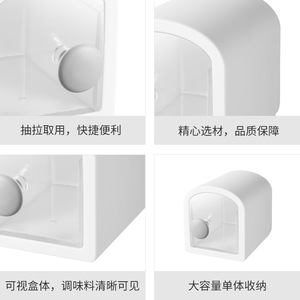 HeDou Wall Mounted Spice Container Set 6 Pcs Drawer Type Flip Top Transparent Lid For Kitchen Storage - Product Image 2