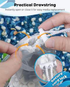 Sacs de filtration d'aquarium avec cordon de serrage 150 microns Sac en maille Nylon Résines fines Boules de filtre bio au charbon actif - Product Image 2