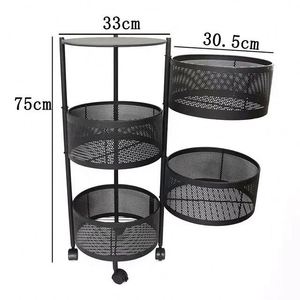 Small Storage Best to Use 5 Tiers Multi-functional Floor Trolley 360 Degree Rotating <b>Kitchen</b> Shelf - Product Image 1