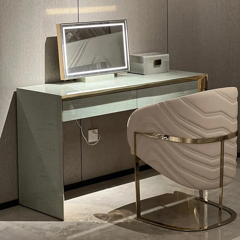 High-end ev makyaj masası mobilyası tasarımlar modern lüks makyaj vanity masa seti
