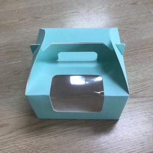 2022 Hot Sale Portable Cup Cake <b>Boxes</b> Packaging Hand Carry Cake Box With Window - Product Image 3