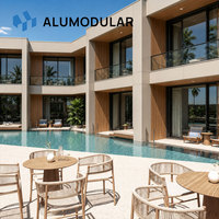 Villa Turística Prefabricada con Estructura de Acero, Exteriores de Aluminio, Hoteles, Resorts, Alojamiento Turístico, Llave en Mano, Completamente Amueblada