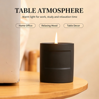 Bougie parfumée en céramique noire mate personnalisée de luxe en gros pour la décoration de la maison, du bureau et des coffrets cadeaux