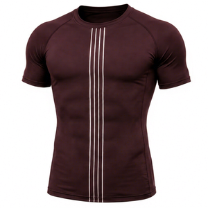 Custom Men's Compression T Shirt Quick Dry Gym Running Fitness Base <b>Layer</b> Athletic Gym Performance Compression Shirt OEM ODM - Product Image 1