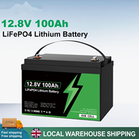 Baterai LiFePO4 12V 100Ah dengan BMS 100A Terintegrasi, 10000 Siklus, Dapat Diisi Ulang, Tingkat Pengosongan 1C, untuk RV, Motor Trolling Kapal, Penyimpanan Energi Surya