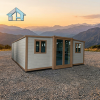 Unité préfabriquée 20 pieds en acier galvanisé Q355, résistante au vent et aux tremblements de terre, pour maison moderne, dortoir de camping, bureau temporaire, unités d'habitation complémentaires, conteneur extensible