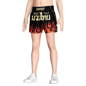 Shorts d'entraînement Muay Thai Kickboxing MMA à motif flamme, conçus pour la flexibilité - Product Image 5
