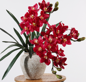 Fleur d'<span class=keywords><strong>orchidée</strong></span> <span class=keywords><strong>Cymbidium</strong></span> artificielle à 8 têtes, fleur à toucher réel, fleur décorative pour mariage - Product Image 5