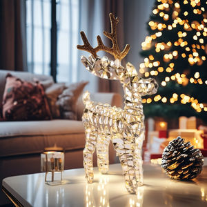 Elegant Sparkling Sequin Standing <b>Reindeer</b> Christmas Ornament Plastic/Metal Material Treesmas Brand for Festive Home <b>Outdoor</b> - Product Image 2