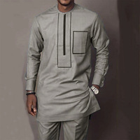 Nouvelle tenue ethnique africaine pour homme, automne-hiver, chemise à manches longues, pantalon long, tenue tendance, style ethnique