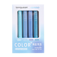 Lot de 4 surligneurs Macaron Pastel pour le soin des yeux, doux, sans bavure, pointe biseautée, fluorescent, esthétique, pour journal et étudiants