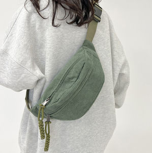 Sac banane de voyage OEM en velours côtelé, rétro, élégant, pour activités de plein air et sport, personnalisable et pratique - Product Image 1