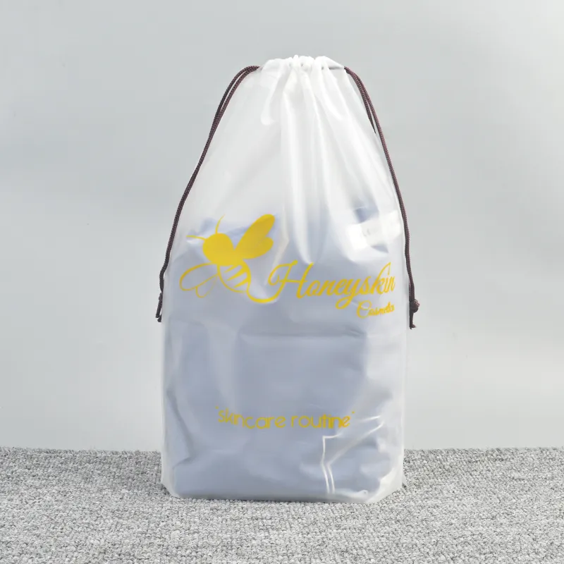 Translucent Shoes Bags for Travel Storage Packing Large Clear Drawstring Bags Plastic Portable Shoe Bags