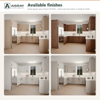 Meuble de cuisine Shaker en mélamine en forme de U avec rangement coulissant pour villa, conception 3D gratuite, structure en MDF modulaire