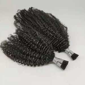 Venta caliente de alta calidad sin procesar K Tip Hair 100% cabello humano vietnamita Afro rizado I Tip extensión de cabello Color negro Natural - Product Image 5