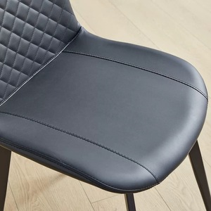 Nordic Style Upholstered <b>Dining</b> <b>Chair</b> Black Quilted Design Modern Home Living Room Hotel Use - Product Image 4