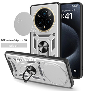 Lichicase 360 porte-anneau rotatif antichoc couverture rigide pour Realme 14 Pro + 5G objectif curseur fenêtre caméra garde étui - Product Image 2