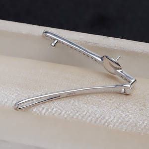 Accessoire de cheveux rétro élégant pour femme en argent S925 avec 8-10 perles incrustées, plateau vide tendance DIY 4206 pour filles - Product Image 4