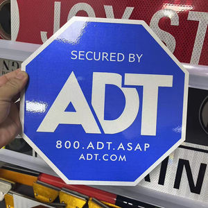 لافتة تحذير عاكسة مخصصة للساحة بحجم 10 و12 بوصة مع علامة ADT للسلامة والأمان - Product Image 1