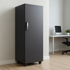 <span class=keywords><strong>Armario</strong></span> de Cocina Vertical Negro Grande de Acero Inoxidable, Mueble de Almacenamiento Independiente para Alimentos - Product Image 3