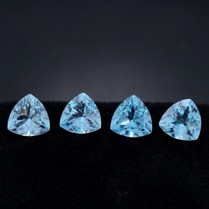 Lote de piedra natural de piedras preciosas sueltas de medio taladro redondo facetado de Topacio azul cielo para hacer colgantes de joyería - Product Image 3