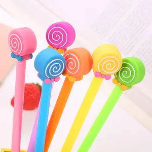 New candy color lollipop neutral pen creative learning stationery office signature pen lovely cartoon water-based pen