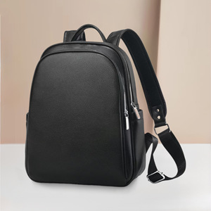 Women Casual <b>Leather</b> <b>Backpack</b> <b>Large</b> Capacity Daily Travel Rucksack With Multiple Pockets - Product Image 1