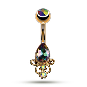 Anneau de ventre en acier chirurgical 316L, ensemble <span class=keywords><strong>d</strong></span>'anneaux de ventre magnétiques, griffe de dragon <span class=keywords><strong>goutte</strong></span> <span class=keywords><strong>d</strong></span>'<span class=keywords><strong>eau</strong></span>, anneau de nombril, piercing, fabricant de bijoux - Product Image 3
