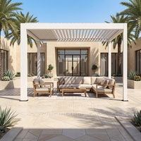 Pergola à lames orientables en alliage d'aluminium extrudé, pliable, avec lames électriques, couleur personnalisable, imperméable, pavillon anodisé