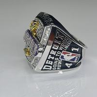 Bague de la Série du Monde en laiton plaqué or avec diamants, modèle FH 2026, tendance NBA2004 Detroit Pistons, cadeau d'anniversaire ou de fiançailles