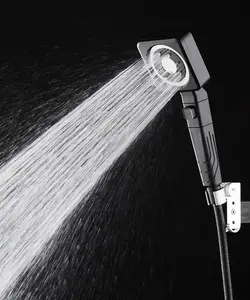 Rociador de cabezal de ducha de lluvia de mano con filtro efectivo de cartuchos con interruptor de encendido/apagado