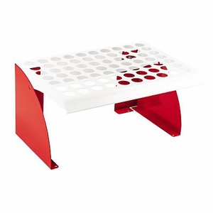 Étagère empilable Usag 480x330x250 mm en aluminium blanc, 1 niveau, avec panneau perforé - Product Image 1