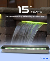Fontaine de piscine en cascade en acrylique d'usine OEM, cascade lumineuse à LED avec changement de couleur et télécommande, descente d'eau